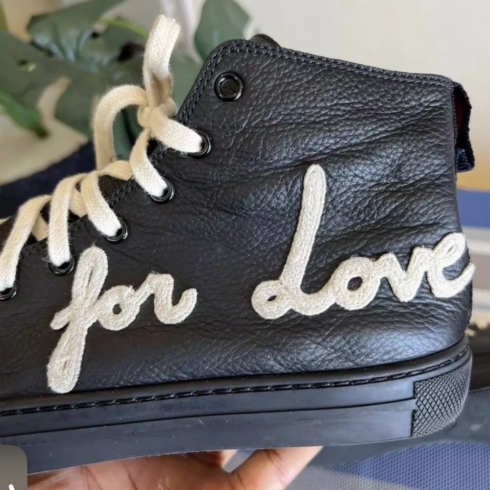 Black leather GUCCI blind for love sneakers - Picture 3 of 9